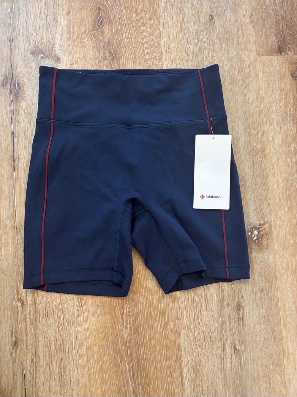lululemon athletica Bike Shorts with Red Piping